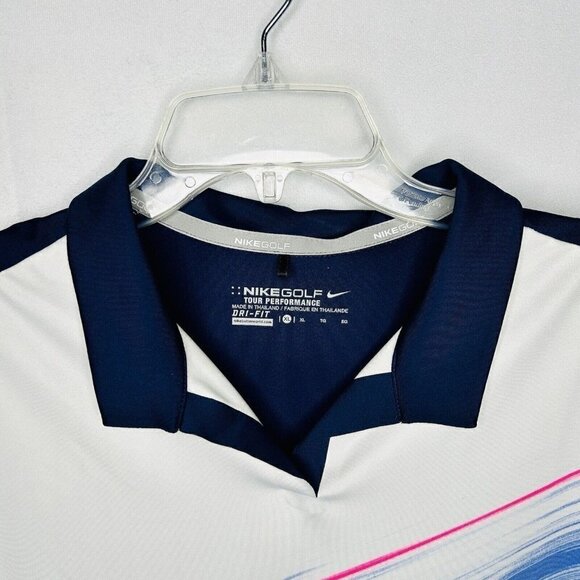Nike Golf Tour Performance Polo Women XL Multicolor Golf Tennis Dri-Fit Logo - Picture 2 of 7